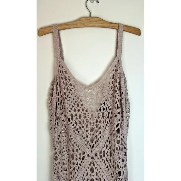Nasty Girl Crochet Dress/Coverup Fairycore Boho Whimsigoth Tomatoe Girl Size L - Picture 3 of 12